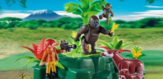 Playmobil - 5415 - Zoologist with Okapi and Gorillas