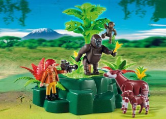 Playmobil - 5415 - Zoologist with Okapi and Gorillas