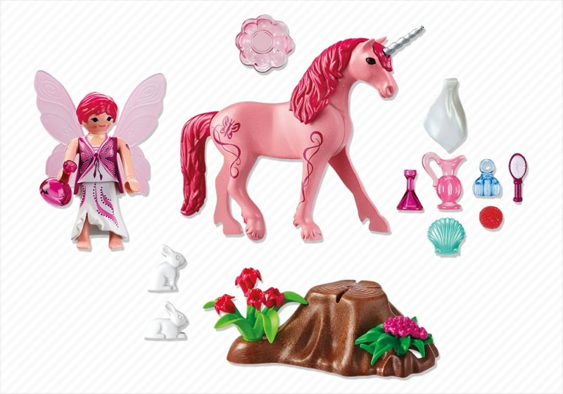 Playmobil 5443 - Care Fairy with Unicorn 'Rose Red' - Back