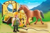 Playmobil - 5517 - Caballo del fiordo con horsebox marrón-amarillo