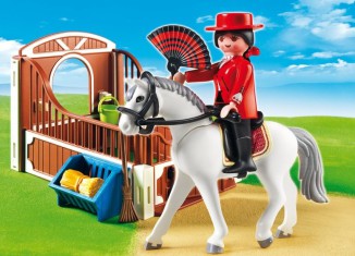 Playmobil - 5521 - Andalusian horse box with white-brown