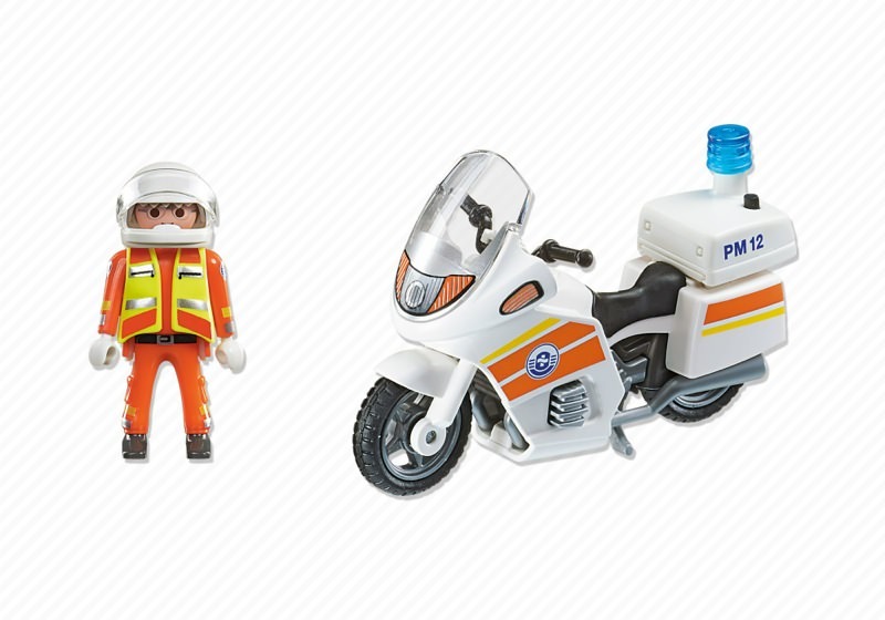 Playmobil 5544 - Emergency motorcycle with flashing light - Back