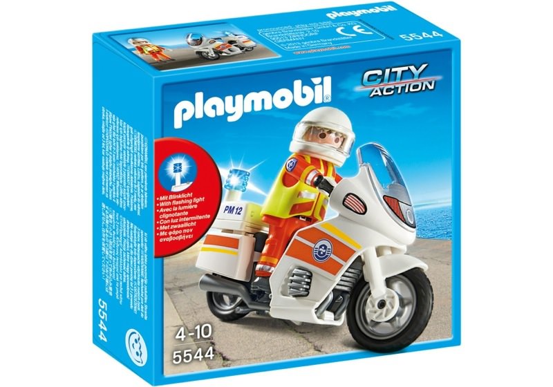 Playmobil 5544 - Emergency motorcycle with flashing light - Box
