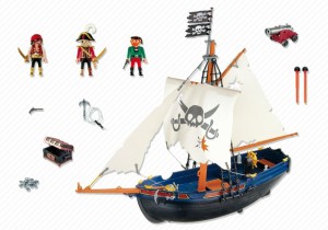 sympa pièce bateau pirate 5810 playmobil ( corsaire , roue ) 2905