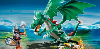 Playmobil - 6003 - Gran dragón con caballero y nido con fuego