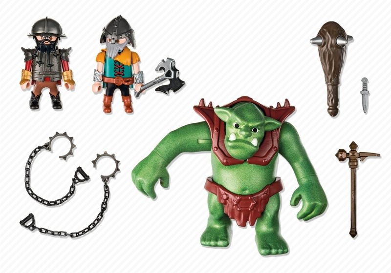 Playmobil 6004 - Giant Troll with Dwarf Fighters - Back