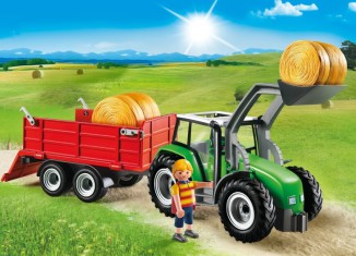 Playmobil - 6130 - Tracteur avec pelle et remorque