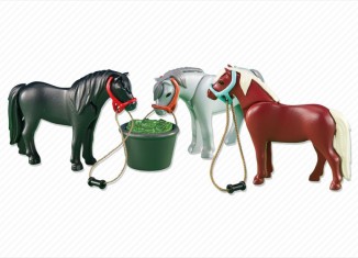 Playmobil - 6256 - 3 Ponys mit Futtertrog