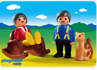 Playmobil - 6722 - 1.2.3 Grandma and Grandpa with Cat