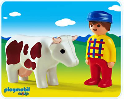 Playmobil 6972 1.2.3 Farmer With Cow 